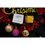 Set de 35 ornamente de brad, Flippy, de tip Glob, Auriu/ Mov, din polistiren, cu finisaj sclipitor , cutie 14 cm