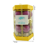 Set de 35 ornamente de brad, Flippy, de tip Glob, Auriu/ Mov, din polistiren, cu finisaj sclipitor , cutie 14 cm