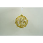 Set de 4 ornamente de brad, Flippy, de tip Glob, Auriu, cu ø de 8 cm, din metal, cu finisaj sclipitor , cutie 8 cm
