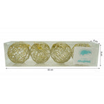 Set de 4 ornamente de brad, Flippy, de tip Glob, Auriu, cu ø de 8 cm, din metal, cu finisaj sclipitor , cutie 8 cm