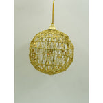 Set de 4 ornamente de brad, Flippy, de tip Glob, Auriu, cu ø de 8 cm, din metal, cu finisaj sclipitor , cutie 8 cm