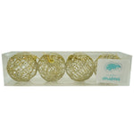 Set de 4 ornamente de brad, Flippy, de tip Glob, Auriu, cu ø de 8 cm, din metal, cu finisaj sclipitor , cutie 8 cm
