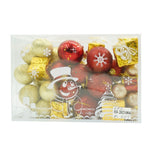 Set de 45 ornamente de brad, Flippy, de tip Glob, , din polistiren, cu finisaj sclipitor , cutie 8 cm adancime x 24 cm