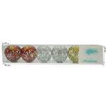 Set de 6 ornamente de brad, Flippy, de tip Glob, Multicolor, cu ø de 6 cm, din metal, cu finisaj sclipitor , cutie 6 cm