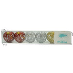 Set de 6 ornamente de brad, Flippy, de tip Glob, Multicolor, cu ø de 6 cm, din metal, cu finisaj sclipitor , cutie 6 cm
