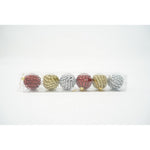 Set de 6 ornamente de brad, Flippy, de tip Glob, Multicolor, cu ø de 6 cm, din metal, cu finisaj sclipitor , cutie 6 cm