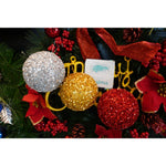 Set de 6 ornamente de brad, Flippy, de tip Glob, Multicolor, cu ø de 8 cm, din polistiren, cu finisaj sclipitor , cutie