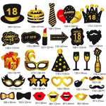 Set Accesorii pentru Petrecere, Flippy, Props pentru Coltul de Poze, pentru Majorat, Aniversare 18 Ani, Ochelari,