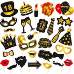 Set Accesorii pentru Petrecere, Flippy, Props pentru Coltul de Poze, pentru Majorat, Aniversare 18 Ani, Ochelari,