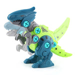 Set de Constructie/Asamblare, Flippy, 4 Dinozauri, cu Bormasina Electrica, Baterii 2 x AA, Surubelnita si Cutie