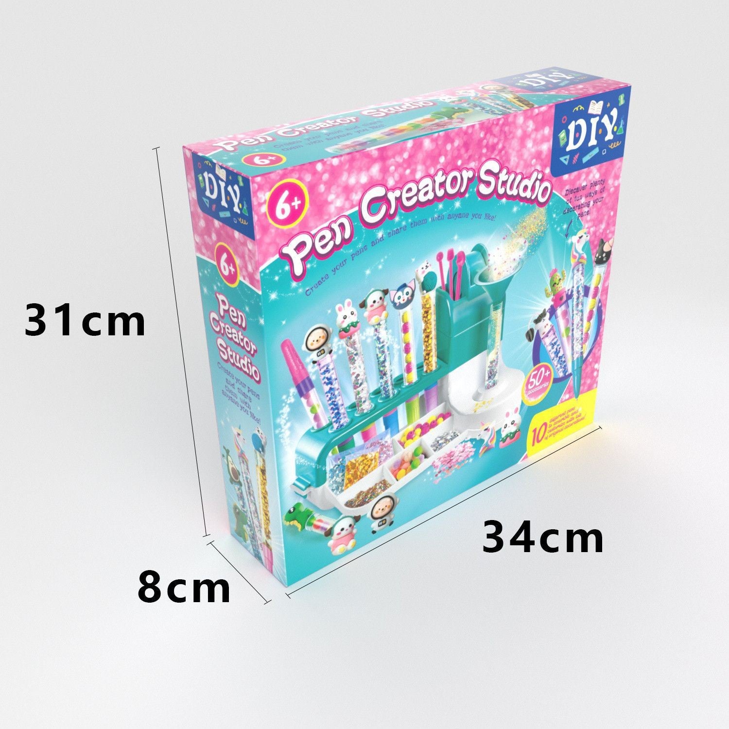Set de Creatie, Flippy, Stiloul Magic, +6 Ani, peste 50 de Accesorii, Laborator de Creatie Pixuri, 34 x 31 x 8 cm,