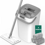 Set de curatenie Flippy, mop si galeata, galeata 5.7 l, 4 rezerve microfibra incluse, design modern, pentru interior,
