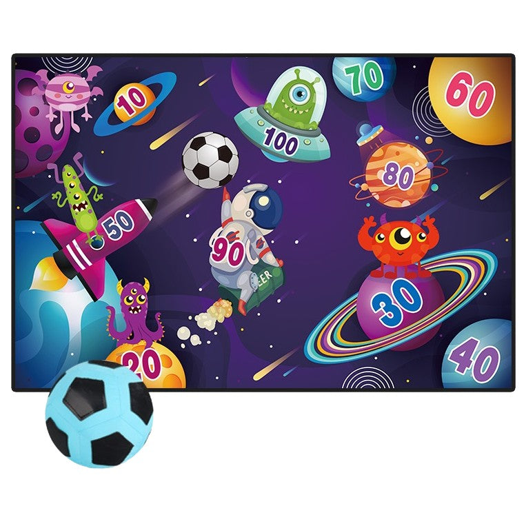 Set de Fotbal Flippy, Joc Recreativ pentru Copii, Model Extraterestrii, Minge cu scai, Poarta din Material Textil, 150