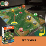 Set de Golf, Flippy, Interactiune Parinte-Copil, Covor de Golf, 140 x 98 cm, 4 Mingii cu Scai, 3 Crose Reglabile, Model
