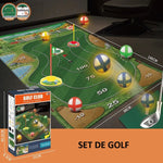 Set de Golf, Flippy, Interactiune Parinte-Copil, Covor de Golf, 140 x 98 cm, 4 Mingii cu Scai, 3 Crose Reglabile, Model