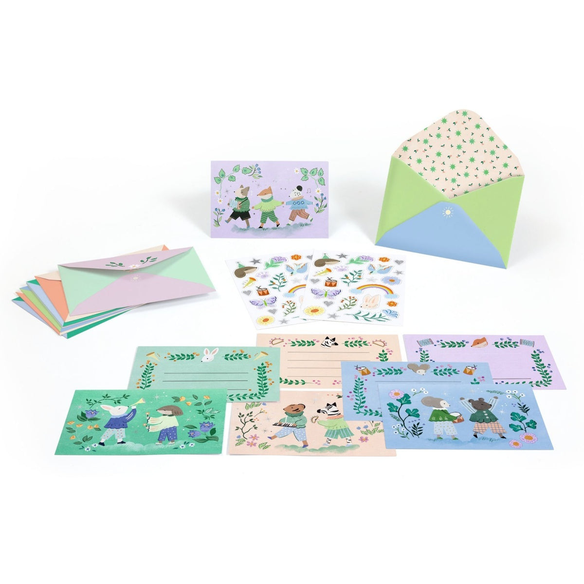 Set de invitatii Parada animalelor, Djeco