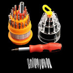 Set de Surubelnite 31-in-1 cu Clichet, Flippy, Set de Uz Casnic pentru Repararea Electronicelor Mici, Maner durabil
