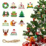 Set Decoratiuni de Craciun pentru Brad, Flippy, Modele Variate, Sfoara Inclusa, 12 Piese, 5.5 x 6.5 cm, Model A,