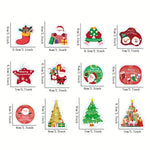 Set Decoratiuni de Craciun pentru Brad, Flippy, Modele Variate, Sfoara Inclusa, 12 Piese, 6 x 7 cm, Model B, Multicolor