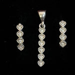 Set din Argint 925 Cercei si Pandantiv, Jolie Silver, pentru Dama, Model Inimi cu Pietre, Design Fin si Romantic, 3.52