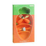 Set diversificare bebelusi Flippy, din silicon, 23.5 x 12.5 cm, 1 farfurie compartimentata in forma de morcov,