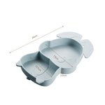 Set diversificare bebelusi Flippy, din silicon, 26 x 15 cm, 1 farfurie compartimentata in forma de iepure, lingurita si