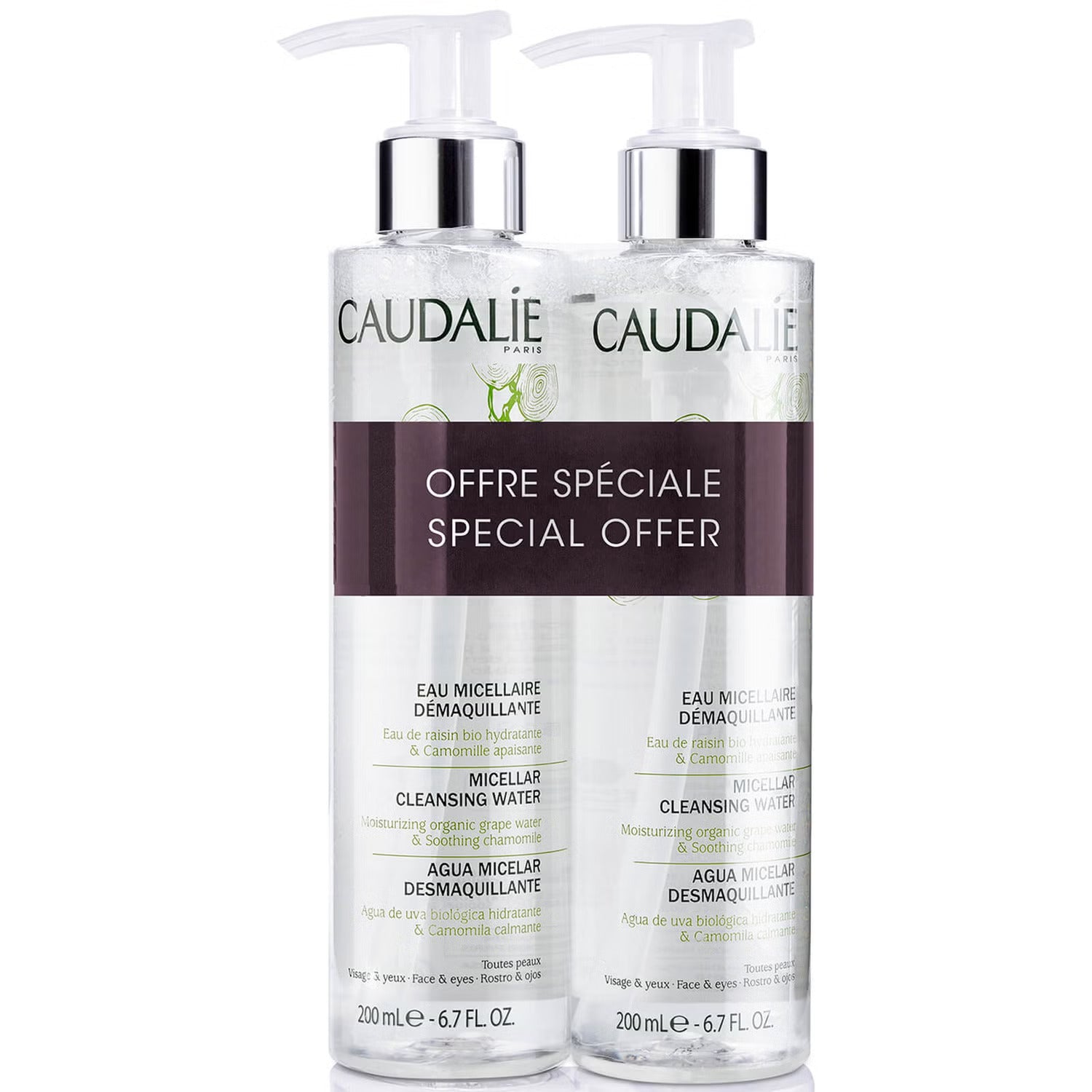 Set Duo, Caudalie, Caudalie, Curățare, Apă micelară, Pentru toate tipurile de piele, 2 buc, 200 ml - Olmarkt