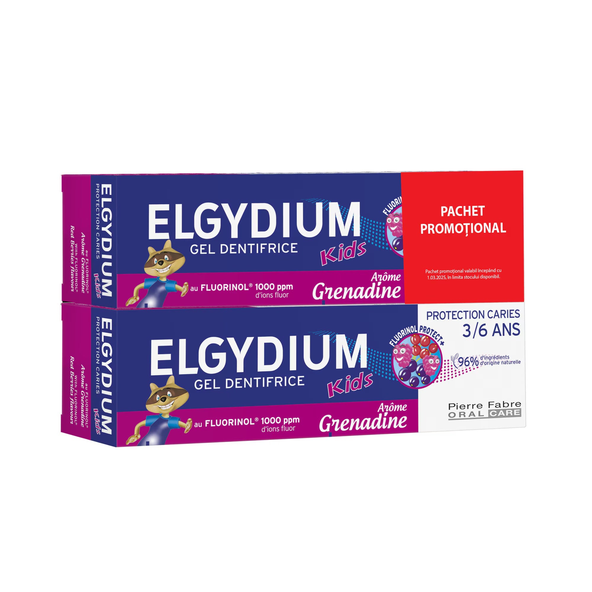Set Duo, Elgydium, Junior, Fără parabeni, Protection, Pastă de dinți, 2 buc, 50 ml