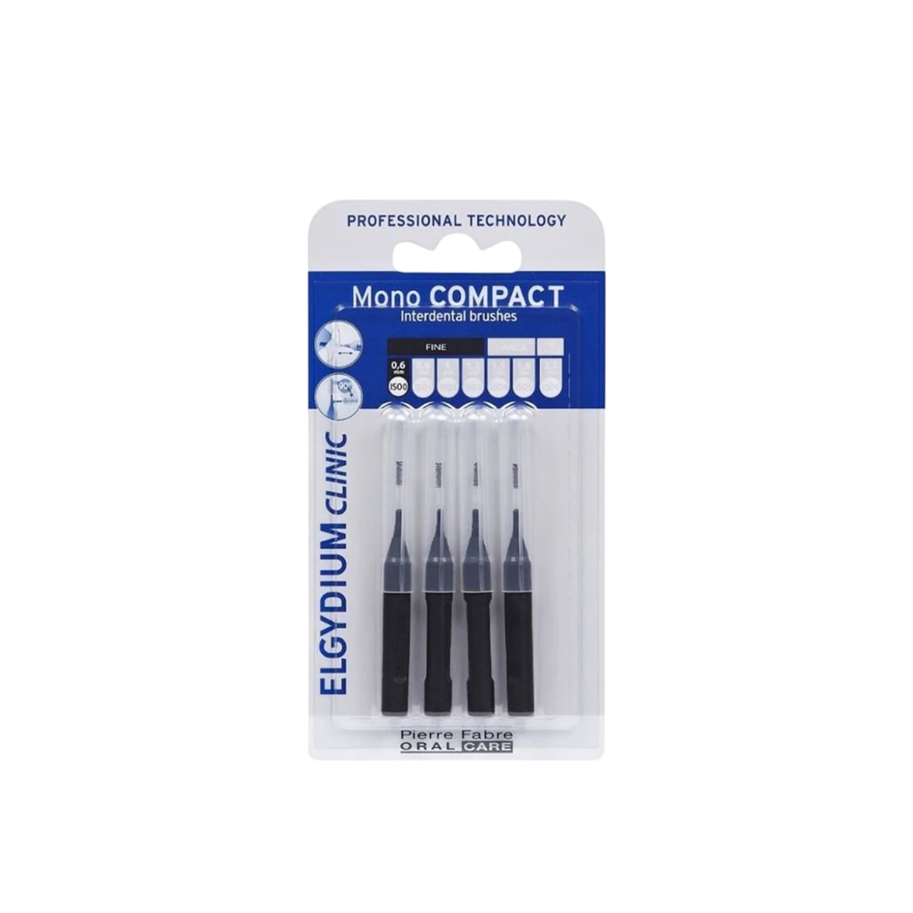 Set, Elgydium, Periuță interdentală, Negru, 4 buc