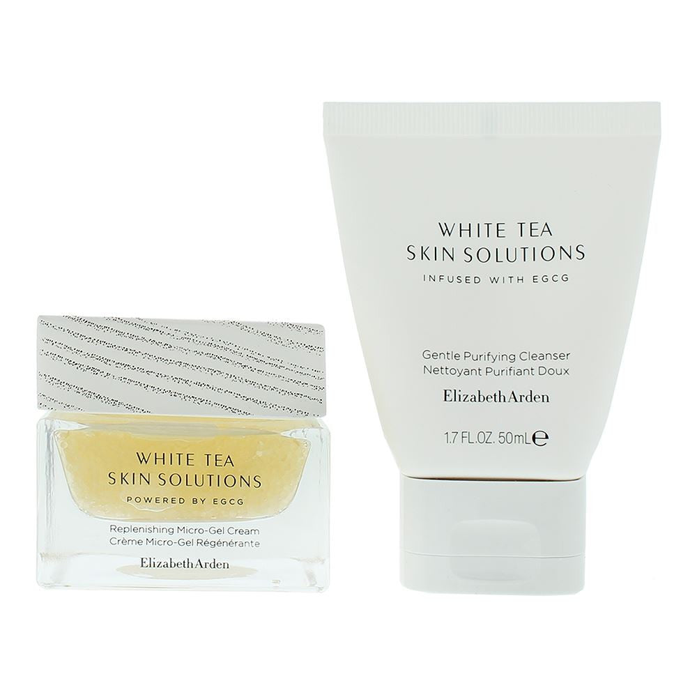 Set Elizabeth Arden: White Tea Skin Solutions, Purifying, Cleansing Cream, 50 ml + White Tea Skin Solutions, Replenishing, Gel Cream, For Face, 50 ml