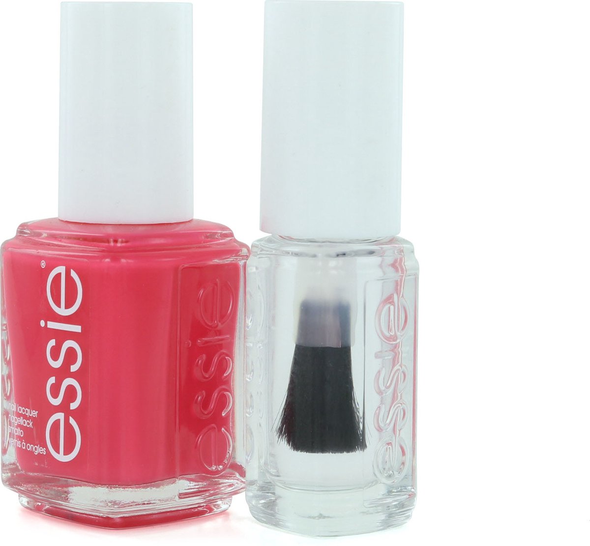Set Essie: Nail Enamel, Vegan, Glossy Shine Finish, Nail Polish, 72, Peach Daiquiri, 13.5 ml + Nail Care - Good To Go, Top Coat, Nail Strengthening Lacquer, 5 ml - Olmarkt