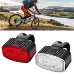 Set far si stop spate LED bicicleta, Flippy, incarcare USB, rezistent la apa, 4 moduri de luminare, Plastic, Alb/Rosu,