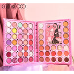 Set farduri 2 in 1 Kevin&Coco, paleta 62 nuante, mini paleta iluminator tip carte, rezistenta ridicata, 22 x 17 cm, 430