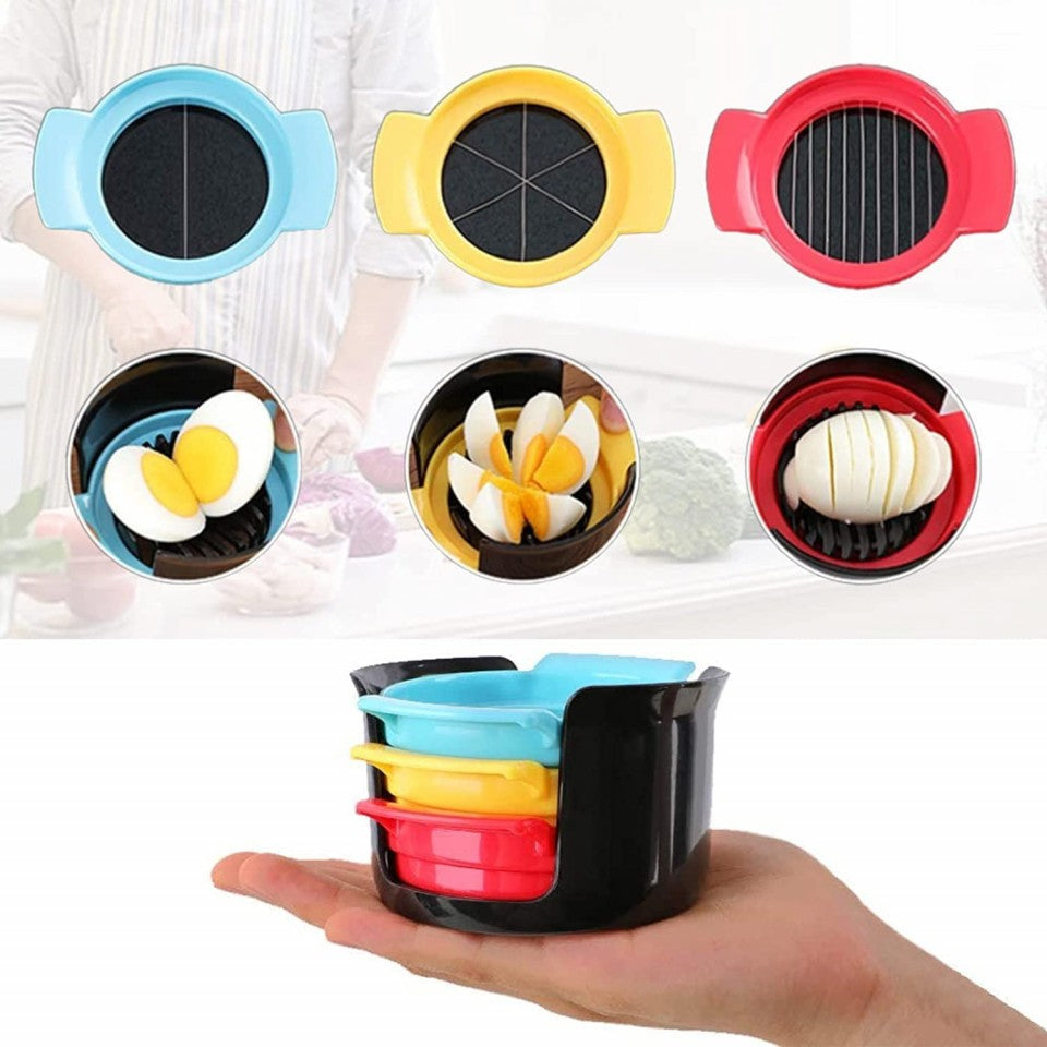 Set feliator 3 in 1 multifunctional Flippy, feliatoare pentru oua/fructe, PP/otel inoxidabil, multicolor, 9 x 10.5 x