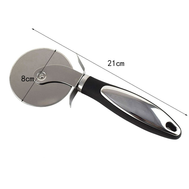 Feliator si Lopatica pentru Pizza, Flippy, set din 2 ustensile, Otel Inoxidabil, Maner Antiderapant, 26.5 x 8 x 3 cm,