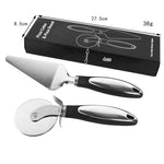 Feliator si Lopatica pentru Pizza, Flippy, set din 2 ustensile, Otel Inoxidabil, Maner Antiderapant, 26.5 x 8 x 3 cm,