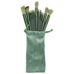 Set 13 pensule pentru machiaj, Flippy, super soft, makeup profesional/incepatori, verde