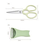 Set foarfeca pentru bucatarie Flippy, curatator legume tip suport, multifunctional, spargator nuci, material ABS si