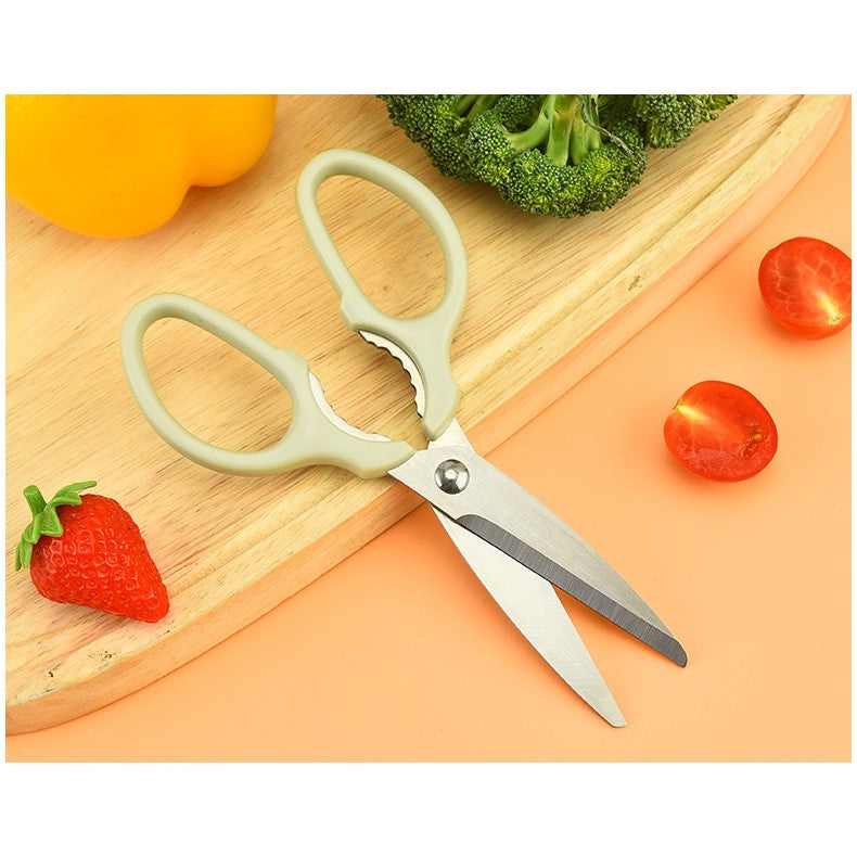 Set foarfeca pentru bucatarie Flippy, curatator legume tip suport, multifunctional, spargator nuci, material ABS si