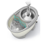 Set Galeata cu Pedala si Mop Rotativ 360°, Flippy, Cu Actiune Centrifuga x4, Pentru Uz Casnic, Maner din Otel