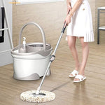 Set Galeata si Mop Rotativ 360°, Flippy, Cu Dubla Actiune Centrifuga, Pentru Uz Casnic, Maner din Otel Inoxidabil