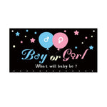Set Gender Reveal, Flippy, Balloon Drop Bag, din Plastic si Latex, 24 Baloane Roz si Albastru 13 cm, Sac pentru Baloane