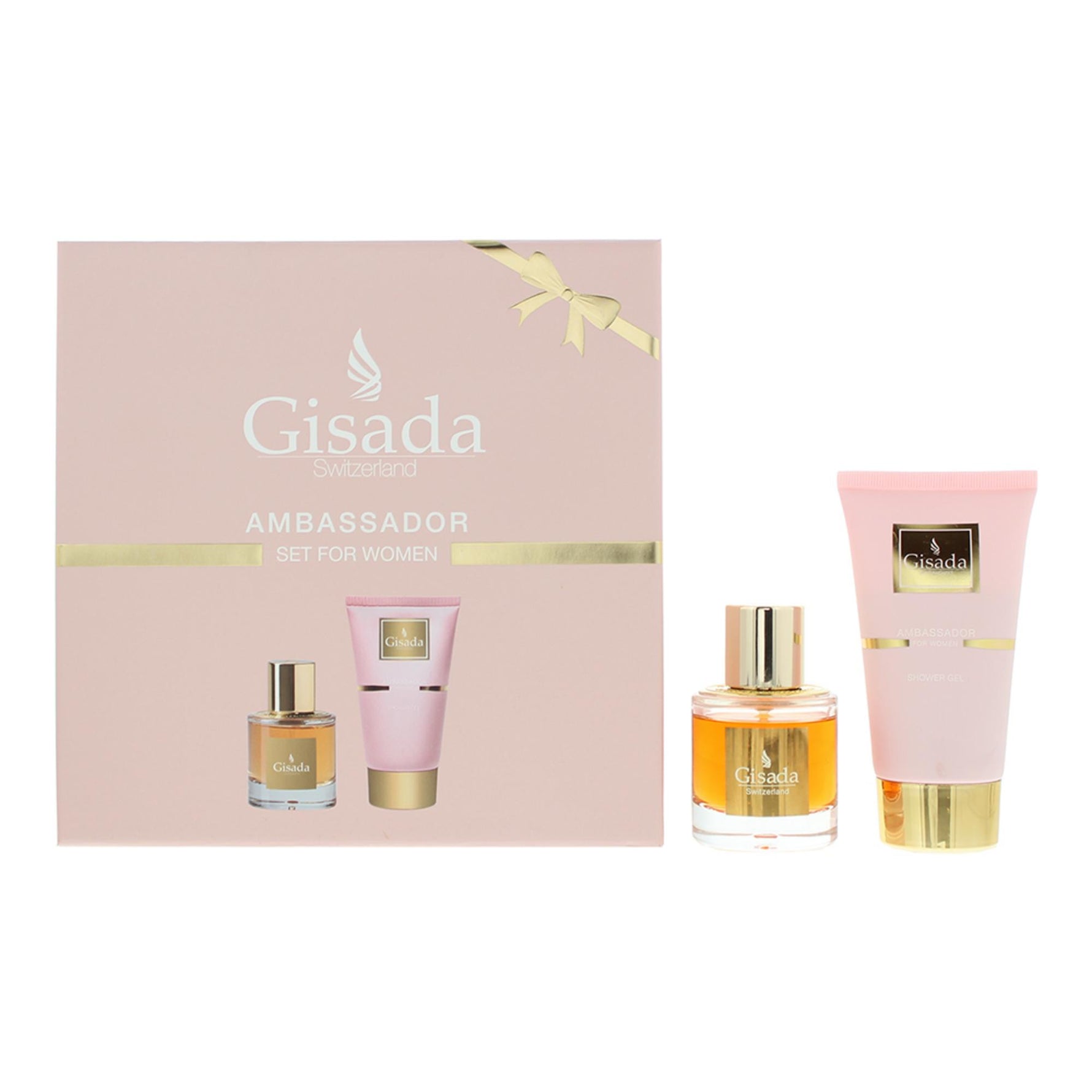 Set Gisada: Ambassadora, Eau De Parfum, For Women, 50 ml + Ambassador, Cleansing, Shower Gel, All Over Body, All Skin Types, 100 ml