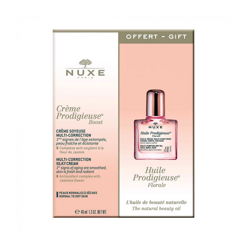 Huile Prodigieuse Florale Set Nuxe: Creme Prodigieuse Boost, Smoothing, Cream, For Face, 40 ml + Prodigieuse Florale, Anti-Ageing, Serum, For Face, 10 ml - Olmarkt