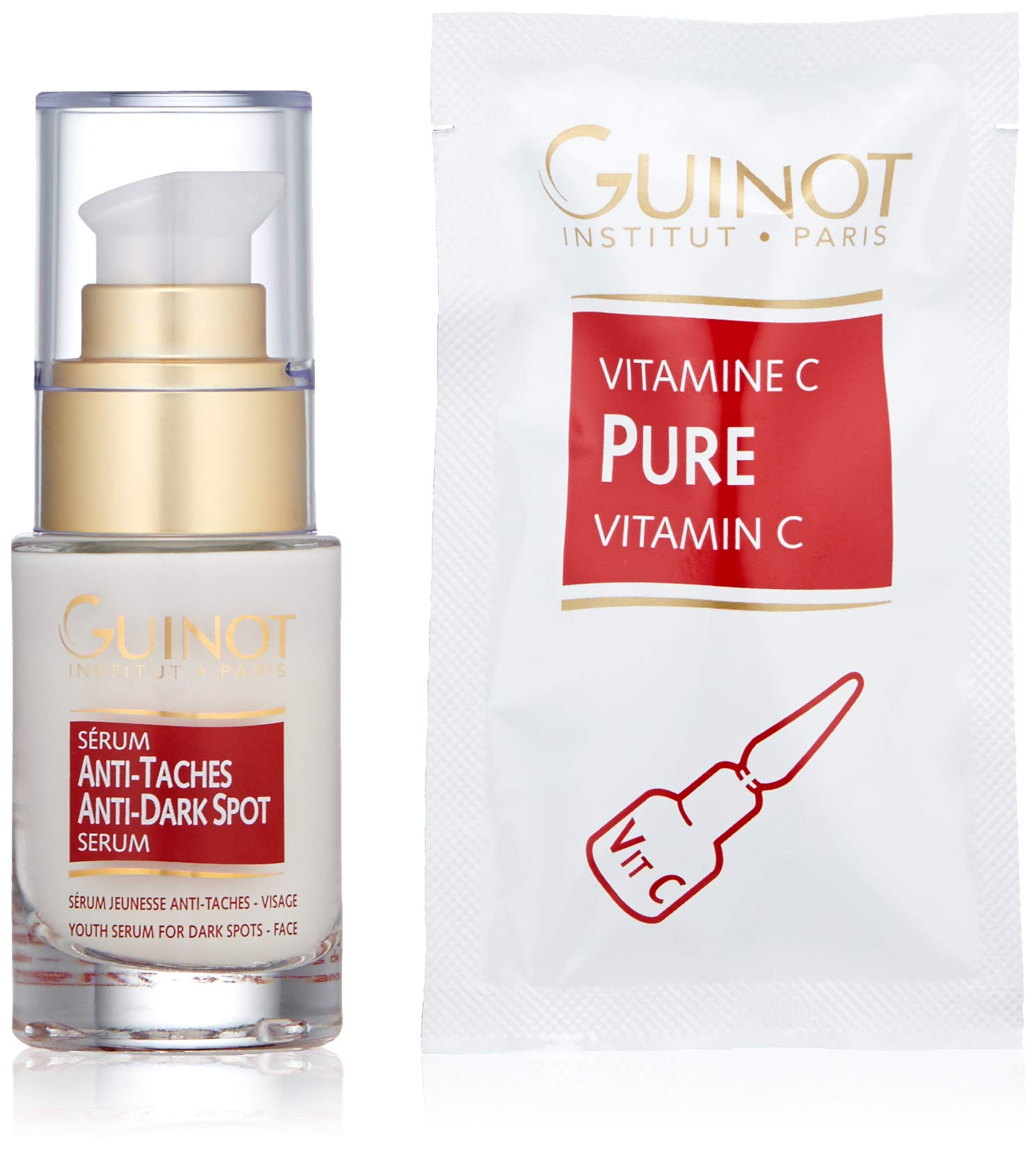 Set Guinot: Anti-Taches, Anti-Dark Spots, Serum, For Face, 23.5 ml + Pure, Vitamin C, Serum, For Face, 1.5 ml - Olmarkt