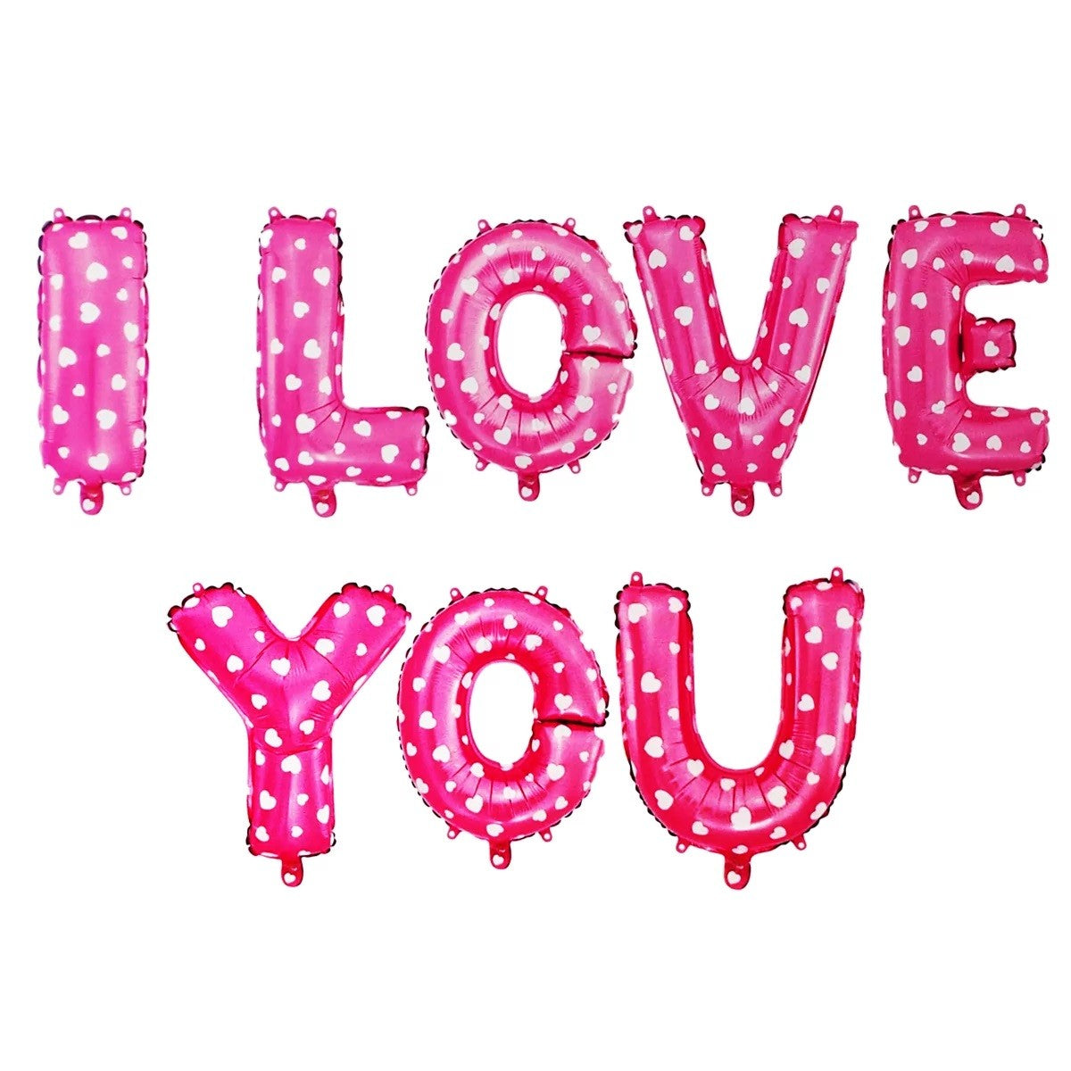 Set 8 Baloane din Folie Metalizata, Figurine Litere, Model I Love You, Tema Ziua Indragostitilor, 40 cm, Ambalaj