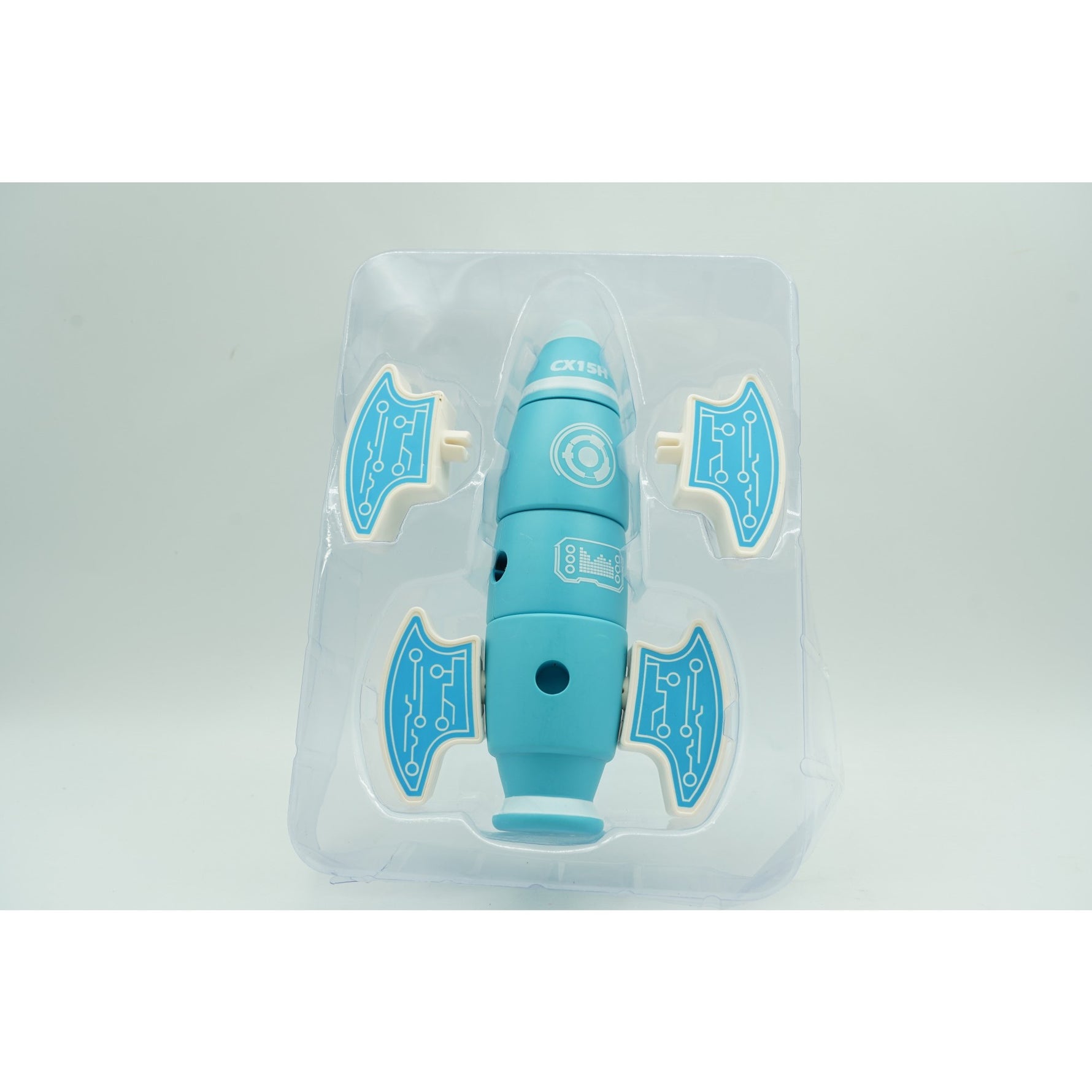 Set inteligent de blocuri magnetice pentru copii, 8 piese, cutie depozitare, racheta, albastru