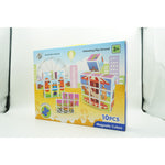 Set inteligent de cuburi magnetice pentru copii, 10 piese, cutie depozitare, puzzle parc de distractii, +3 ani,