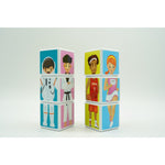 Set inteligent de cuburi magnetice pentru copii, 6 piese, cutie depozitare, puzzle joburi, +3 ani, multicolor