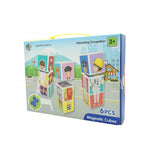 Set inteligent de cuburi magnetice pentru copii, 6 piese, cutie depozitare, puzzle joburi, +3 ani, multicolor